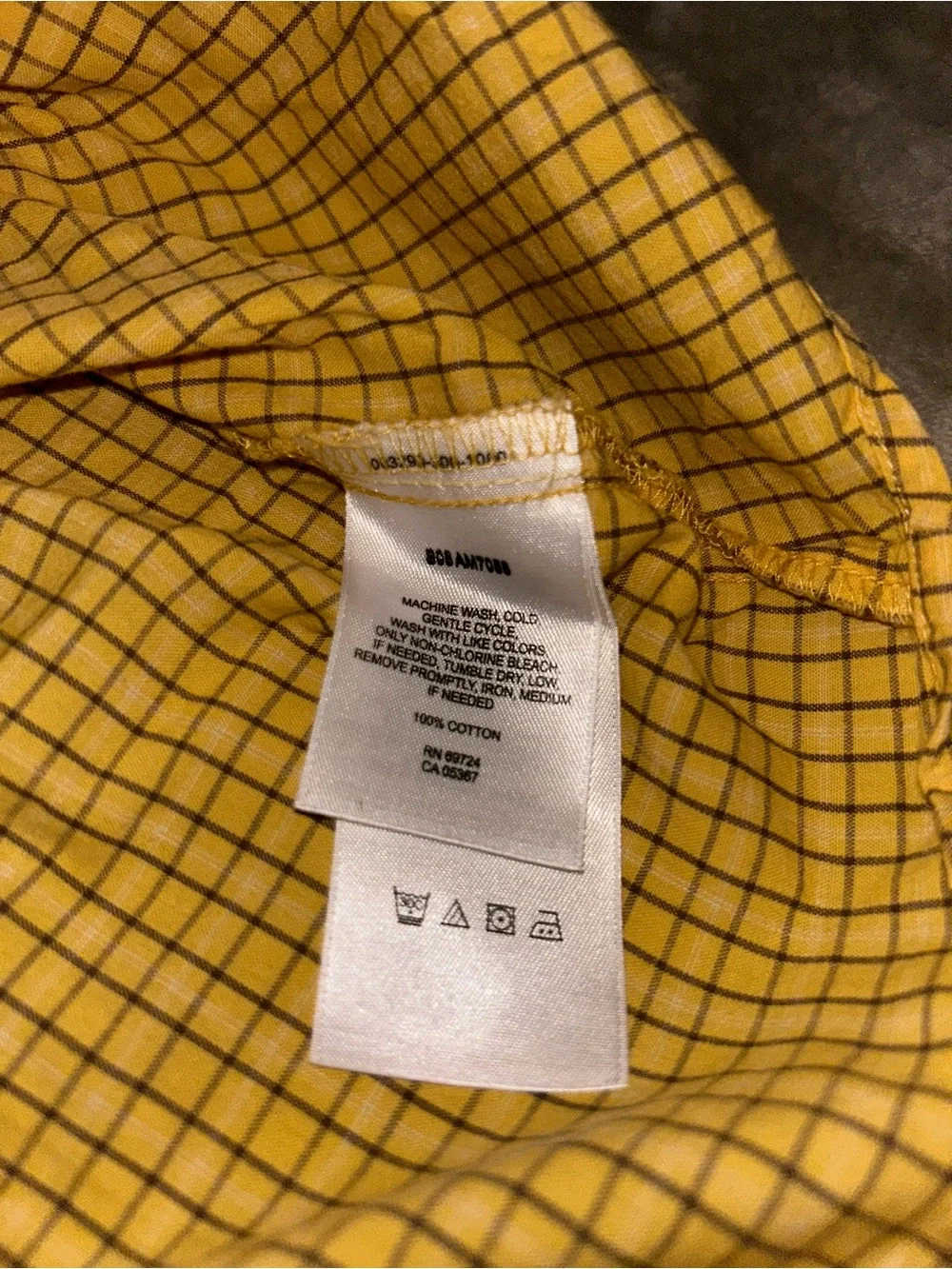 Columbia Yellow and Black Check Short-Sleeve Button-Down Shirt M